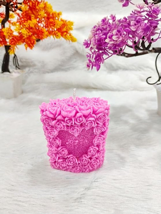 Rose Pillar Scented Candle - Love Candle Set -Red Candle Gift Set