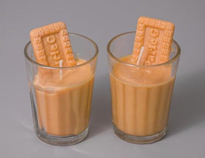 Masala Chai Scented Candle made with Premium Soya wax ad natural chai Color