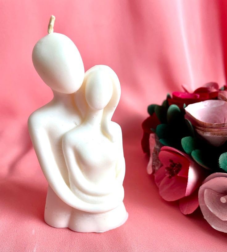 Premium Romantic Love Scented Candle - Hugging Couple Lover Candle | Soy Wax Bubble Body Decor Candle for Valentine's, Wedding Gift & Room Decor