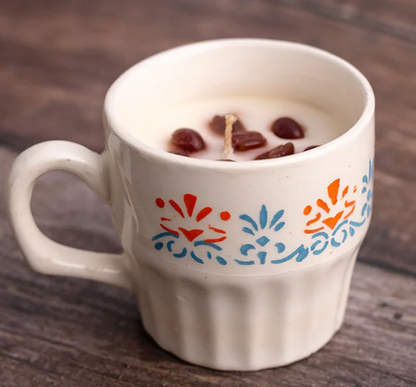 Masala Chai Scented Candle made with Premium Soya wax ad natural chai Color